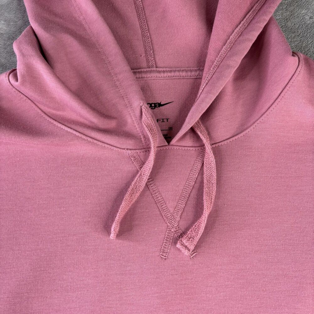Nike Yoga‎ Dri-FIT Pullover Hoodie Womens S Oversized Pink Sweatshirt DM7033-667 - Picture 4 of 12